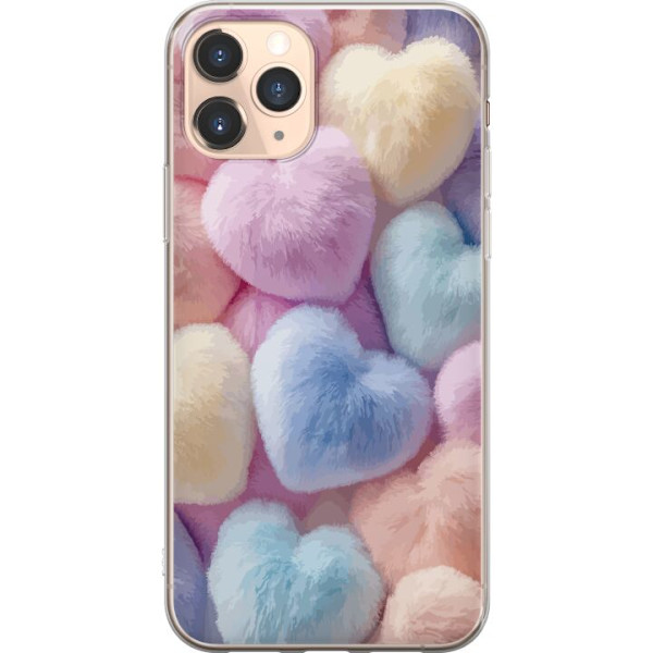 Apple iPhone 11 Pro Genomskinligt Skal Hjärtan Kärlek Grafisk Design Romantiskt Motiv Populärt Symbol Grafiskt Mönster Dekoration