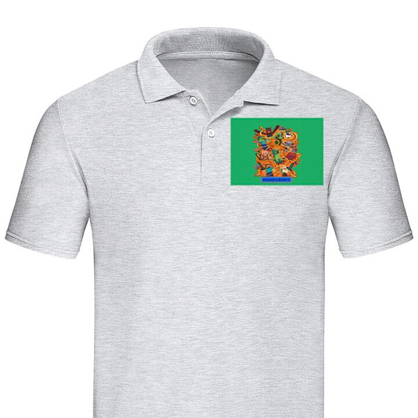 Piké för Vuxen | Elegant Pikétröja Minecraft Grå Small