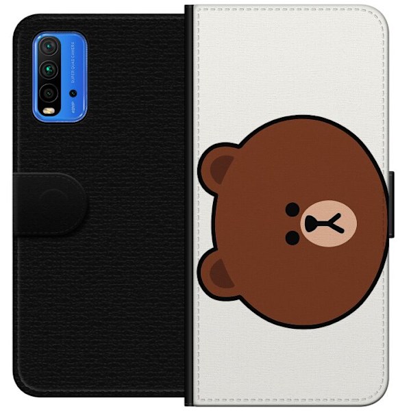 Xiaomi Redmi Note 9 4G Tegnebogsetui line friends brown