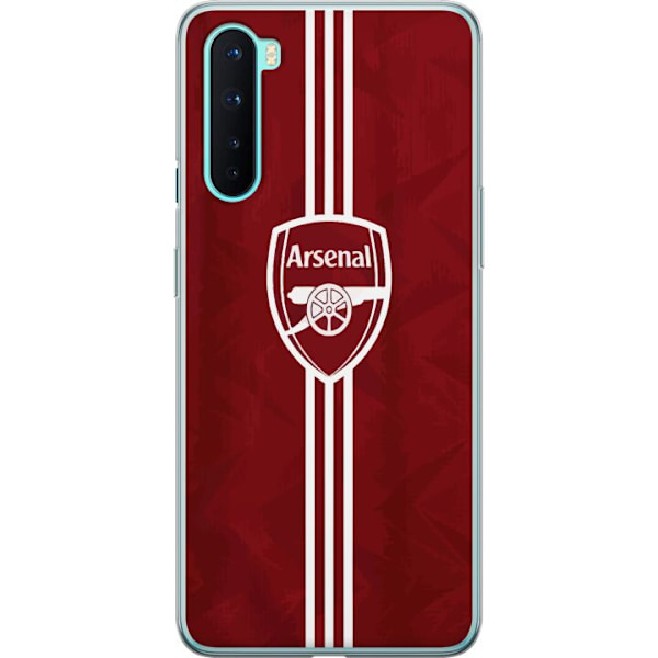 OnePlus Nord Läpinäkyvä kuori Arsenal Emblem Jalkapallo Premier League Seuravaakuna Punainen Valkoinen Ikoninen Fanit Lontoo Urheilu Motiivi