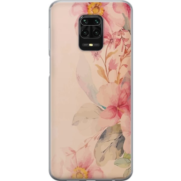 Xiaomi Redmi Note 9S Gennemsigtig cover Farverige Blomster