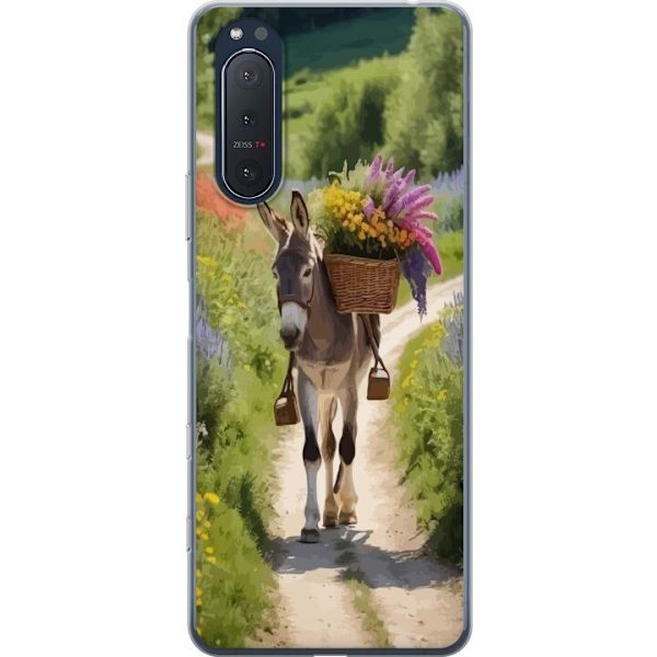 Sony Xperia 5 II Läpinäkyvä kuori Aasi Eläinaihe Rauhallinen Suunnittelu Luontoaihe Suosittu Koristelu Huumori Graafinen Eläinteema Eksoottinen