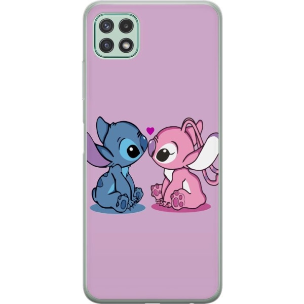 Samsung Galaxy A22 5G Läpinäkyvä kuori Stitch-Rakkaus