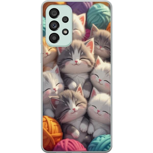 Kompatibelt Mobildeksel til Samsung Galaxy A73 5G Sovande kattungar beige