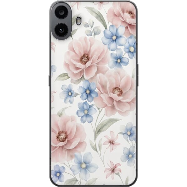 Nothing CMF Phone 1 Läpinäkyvä kuori Romanttiset kukat