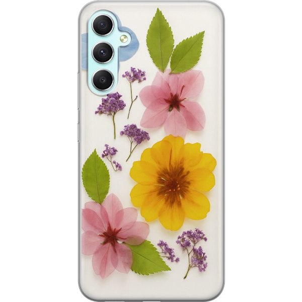 Samsung Galaxy A34 Genomskinligt Skal Pressade blommor
