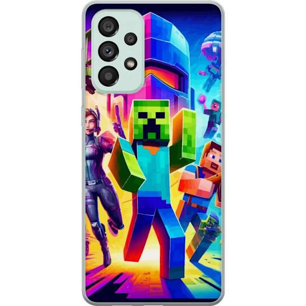 Samsung Galaxy A73 5G Gennemsigtig cover Fortnite vs Minecraft