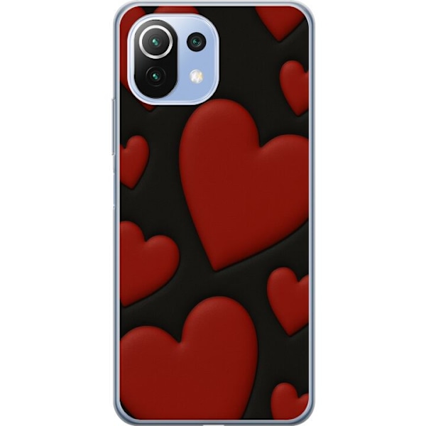 Xiaomi Mi 11 Lite Genomskinligt Skal Red Velvet Hearts