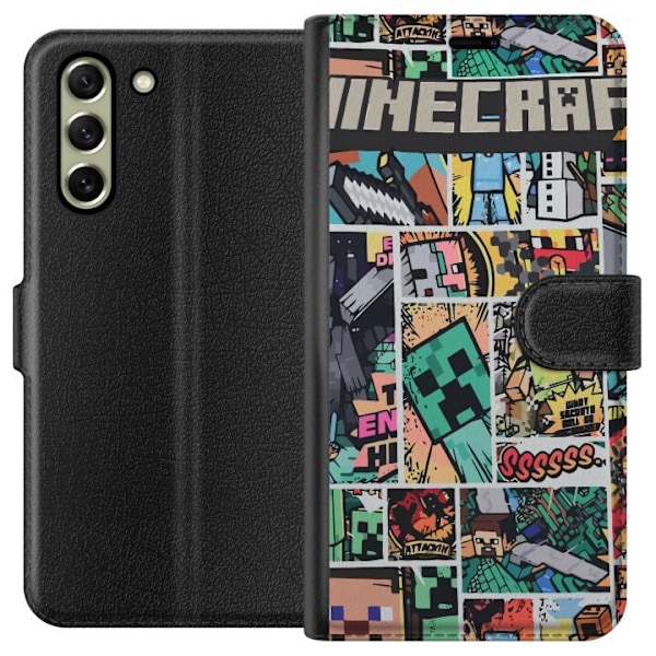 Samsung Galaxy S21 FE 5G Tegnebogsetui Minecraft Kunst