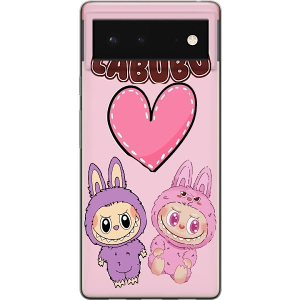 Google Pixel 6 Läpinäkyvä kuori Labubu Pink Monster