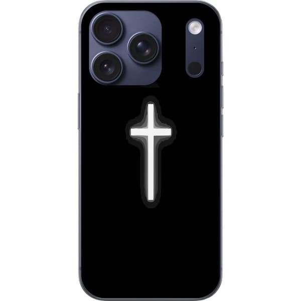 Kompatibel Mobilcover til Apple iPhone 18 Pro Lysande vitt kors sort