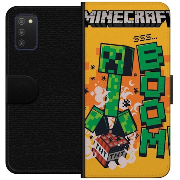 Samsung Galaxy A03s Lompakkokotelo Minecraft Boom