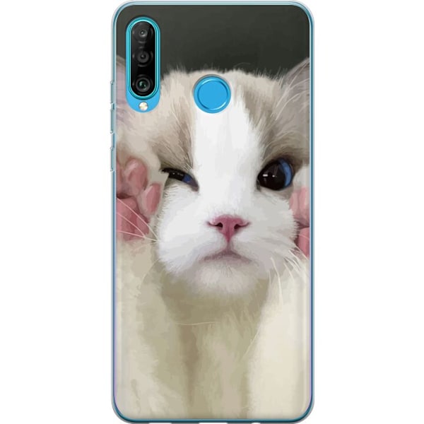 Huawei P30 lite Gjennomsiktig deksel Katt