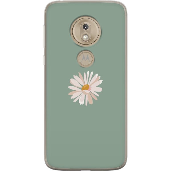 Motorola Moto G7 Play Läpinäkyvä kuori Vihreä Minimalikukka - tyylikäs kukka vihreällä taustalla