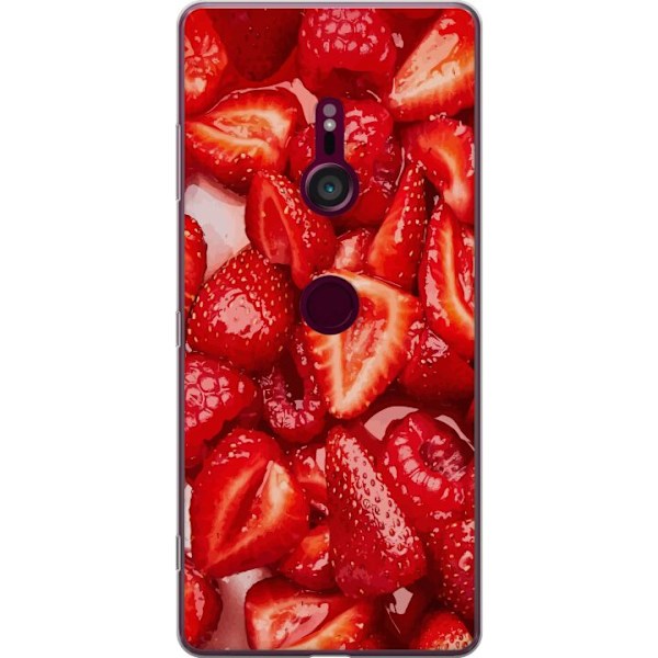 Sony Xperia XZ3 Genomskinligt Skal Jordgubbsmönster – sött motiv med sommarkänsla
