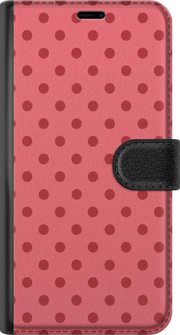 Kompatibel Tegnebogsetui til Sony Xperia 10 VI Lyserøde prikker pink