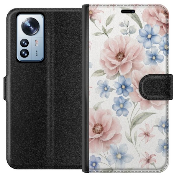 Xiaomi 12 Pro Plånboksfodral Romantiska blommor