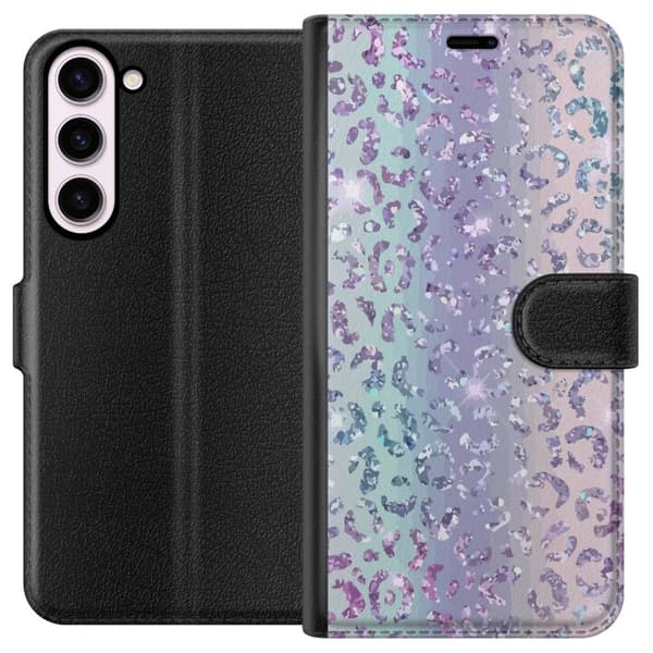 Kompatibelt Plånboksfodral till Samsung Galaxy S23+ Glitter Leopard