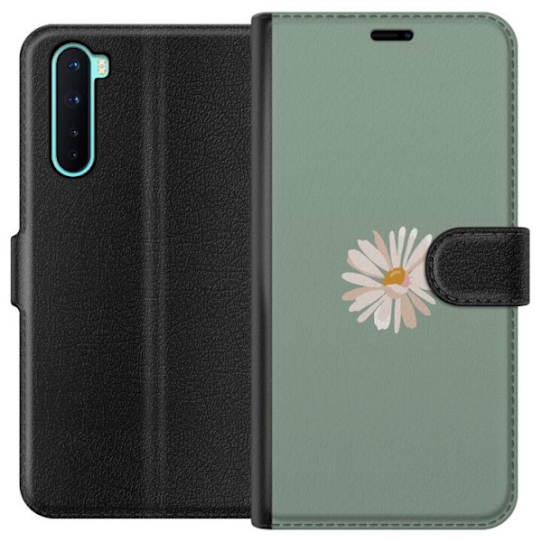 OnePlus Nord Plånboksfodral Grön Minimalblomma – stilren b