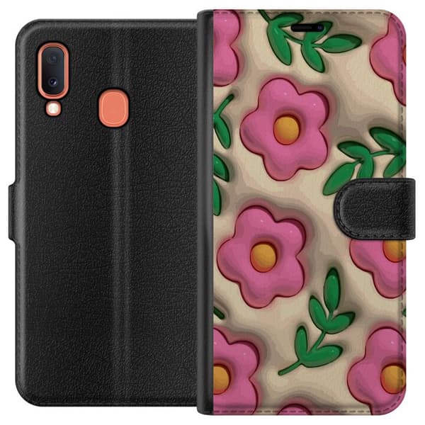 Kompatibelt Lommeboketui til Samsung Galaxy A20e Boblende Blomster