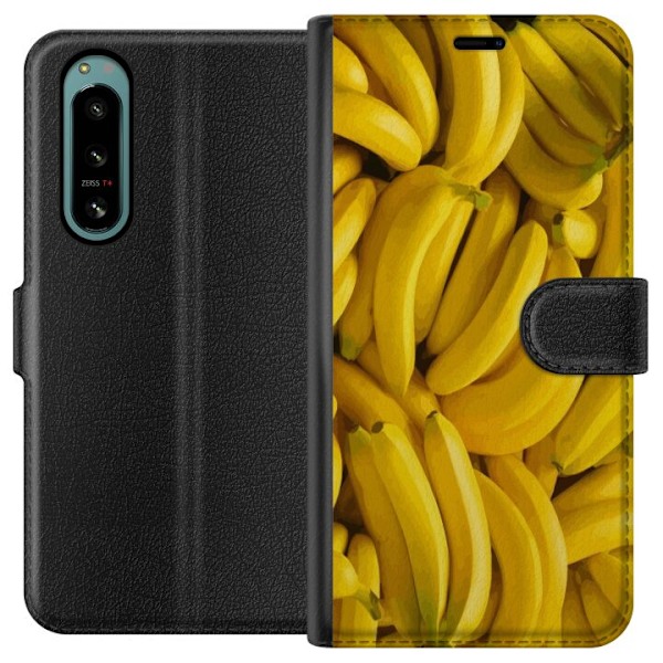 Sony Xperia 5 IV Tegnebogsetui Banan mønster