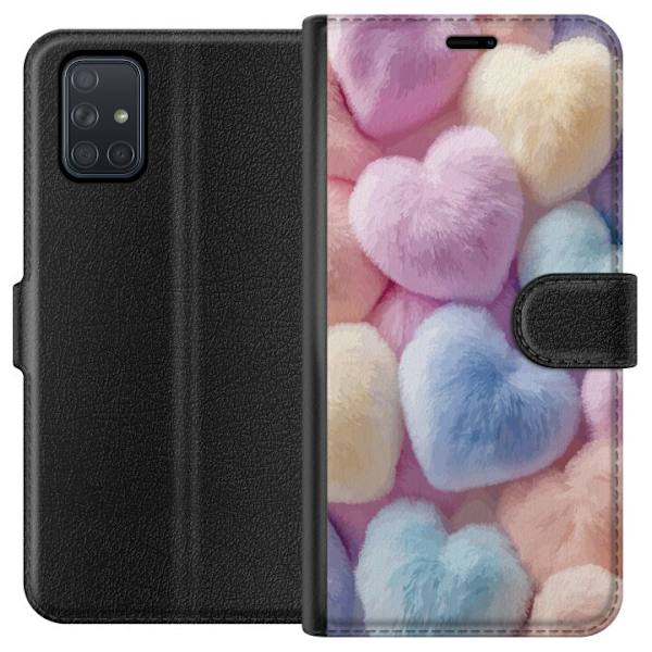 Samsung Galaxy A71 Tegnebogsetui Hjerter Kærlighed Grafisk Design Romantisk Motiv Populær Symbol Grafisk Mønster Dekoration