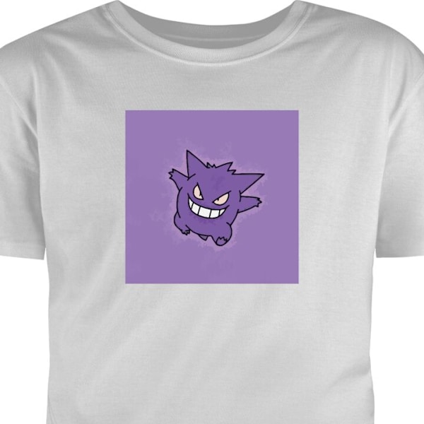 Barn-T-shirt | Bekväm T-shirt för Barn Gengar (Pokémon) grå 1-2 År