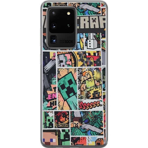 Samsung Galaxy S20 Ultra Läpinäkyvä kuori Minecraft Taide