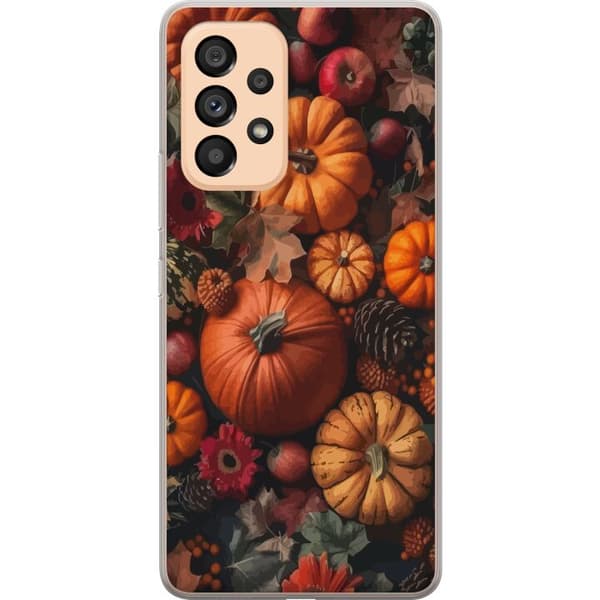 Kompatibelt Mobildeksel til Samsung Galaxy A53 5G Gresskarhøst høst plakat høst halloween gresskar epler blomster høstsesong rustikk dekor design