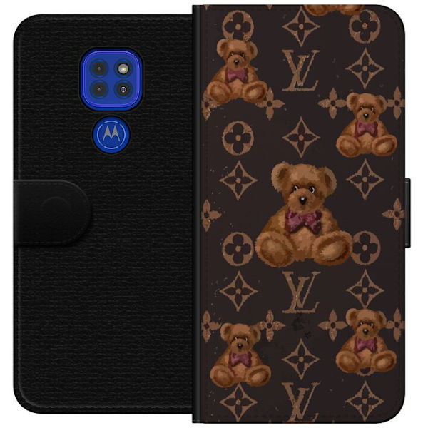 Motorola Moto G9 Play Tegnebogsetui Louis Vuitton Teddybjørn Mønster Luksus Mode Design Populært Motiv Mode Trend Luksuriøse Accessories