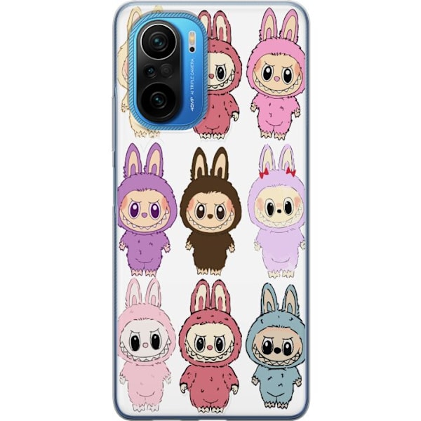 Xiaomi Poco F3 Läpinäkyvä kuori Labubu Pink Monster - Popku