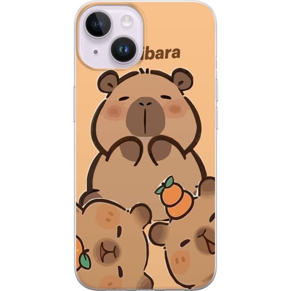 Kompatibelt Mobildeksel til Apple iPhone 14 Capybara kawaii figur søt trendy samler