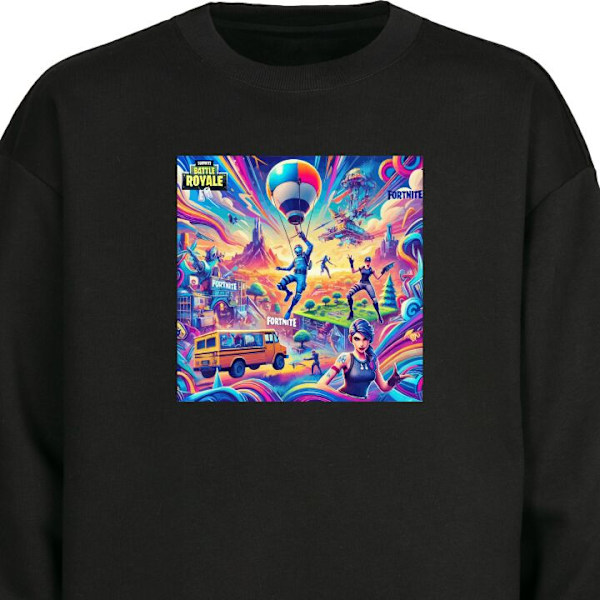 Sweatshirt for Voksen | Klassisk Collegegenser Fortnite vs Min svart M