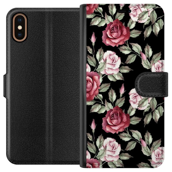 Apple iPhone X Plånboksfodral Blommor