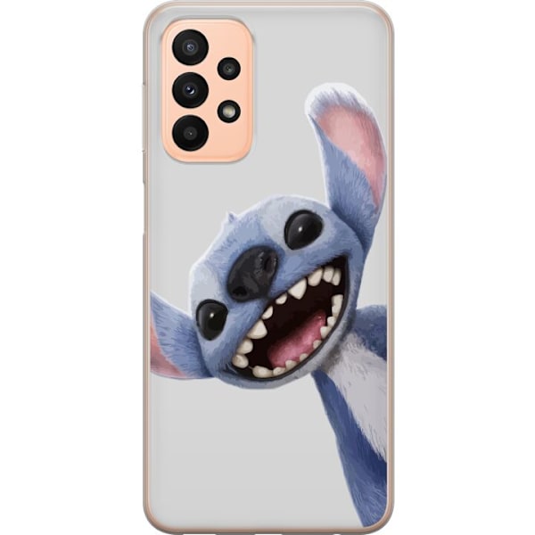 Samsung Galaxy A23 Genomskinligt Skal Stitch i Fart – Kawaii Design för Fans & Barn