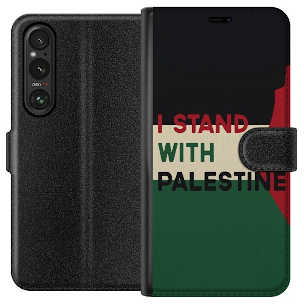 Sony Xperia 1 V Plånboksfodral Stand with Palestine – solidaritetsdesign med starkt budskap