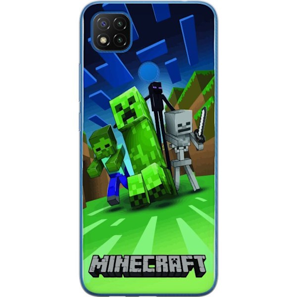 Xiaomi Redmi 9C NFC Läpinäkyvä kuori Minecraft Creeper mobilskal i klassisk grön pixelstil