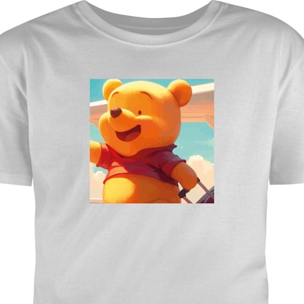 Barn-T-shirt | Bekväm T-shirt för Barn Nalle Puh Reser grå 7-8 År