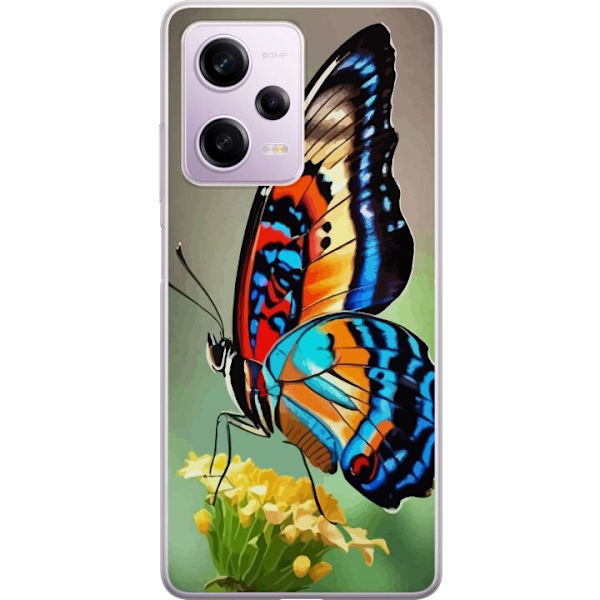 Xiaomi Redmi Note 12 Pro Läpinäkyvä kuori Perhonen Luonto Kesä Motiivi Siivet Värikäs Suunnittelu Suosittu Koriste Graafinen Eksoottinen Teema