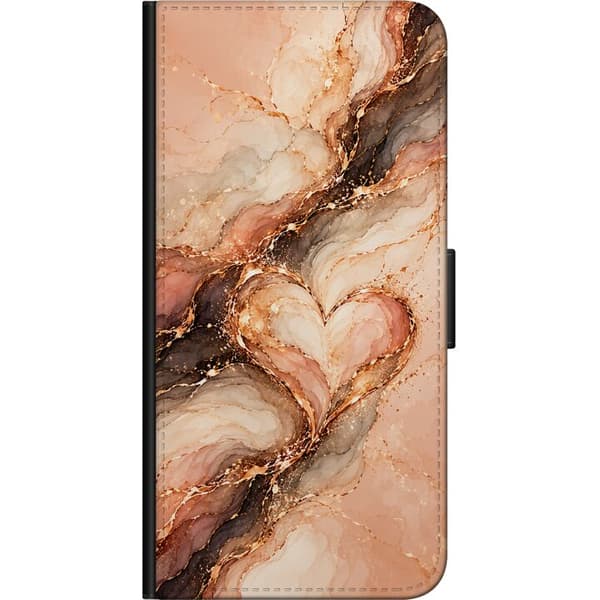 Kompatibelt Plånboksfodral till Xiaomi Redmi Note 8 Pro  Marmorhjärta orange