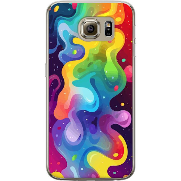 Samsung Galaxy S6 Genomskinligt Skal Color Splash Abstrakt Konst Design Färgstarkt Mönster Modern Populär Väggkonst Grafiskt Trend