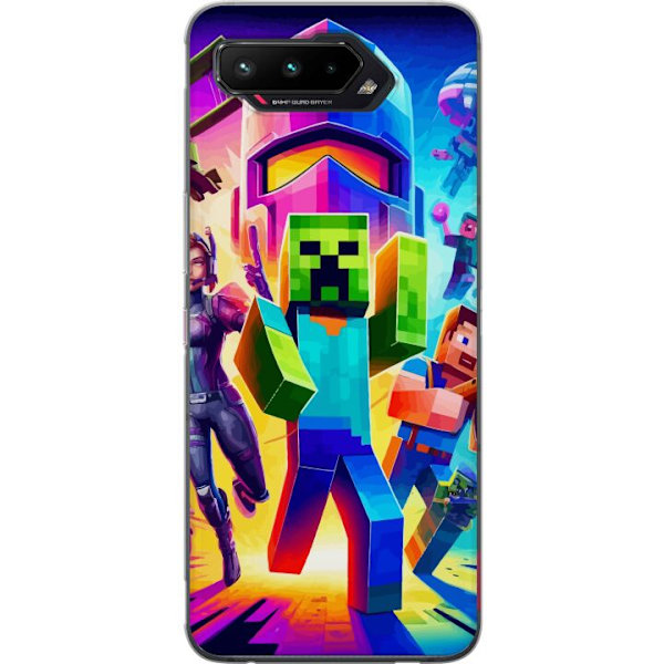 Asus ROG Phone 5 Gennemsigtig cover Fortnite vs Minecraft