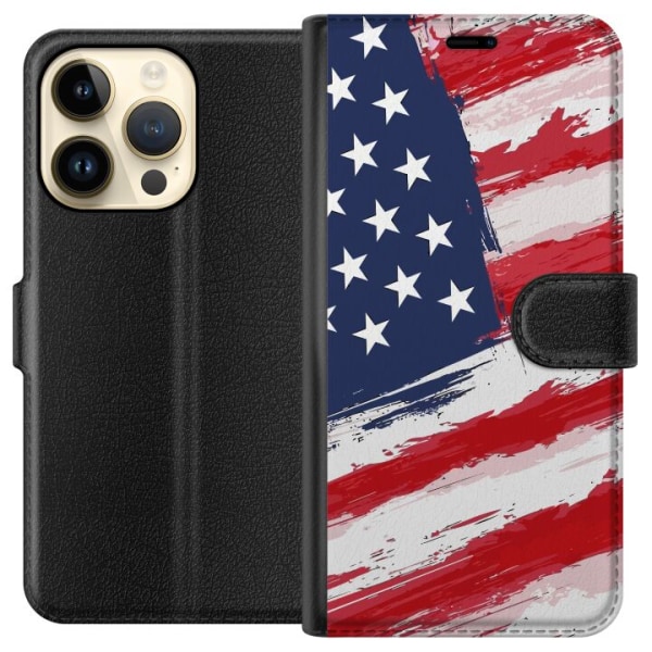 Apple iPhone 15 Pro Lommeboketui USA Flag