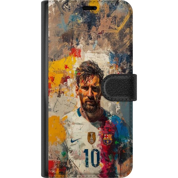 Apple iPhone 16e Lommeboketui Messi Art