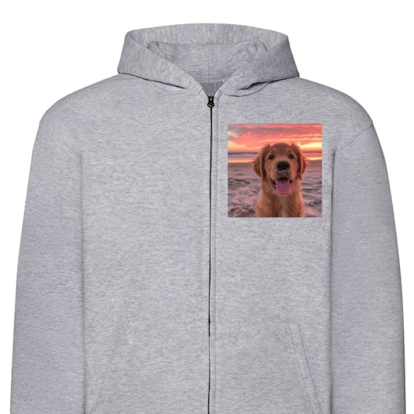 Zip-Hoodie | Hættetrøje med Lynlås til Voksne Hund grå XL