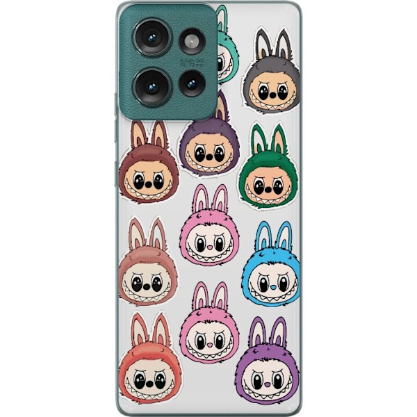 Motorola Edge 50 Läpinäkyvä kuori Labubu Macaron Monster -