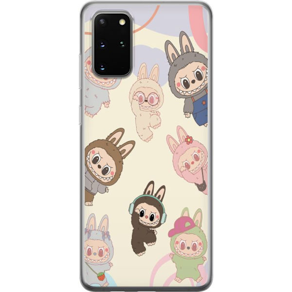 Samsung Galaxy S20+ Genomskinligt Skal Labubu Pop Mart Kollektion Motiv Figur Samling Design Populärt Art Toy Pop Mart Kreativ Grafiskt