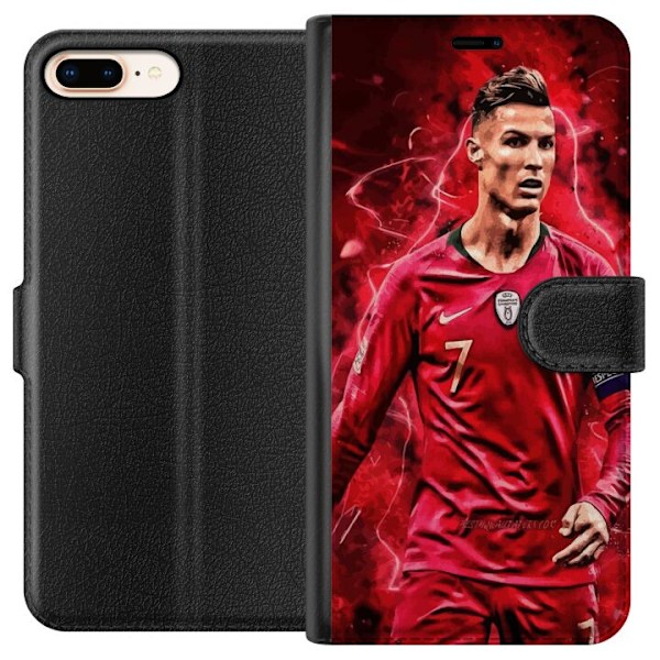 Apple iPhone 8 Plus Lompakkokotelo Ronaldon Taidot - CR7 Suunn