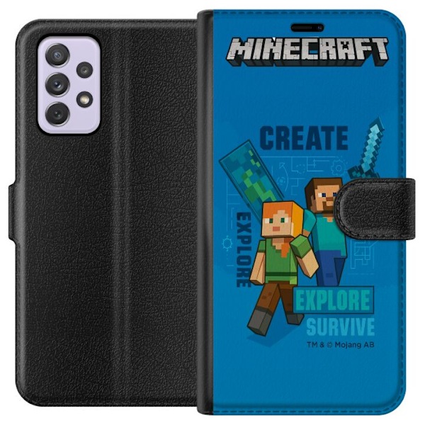 Samsung Galaxy A52s 5G Lompakkokotelo Minecraft Luolastot