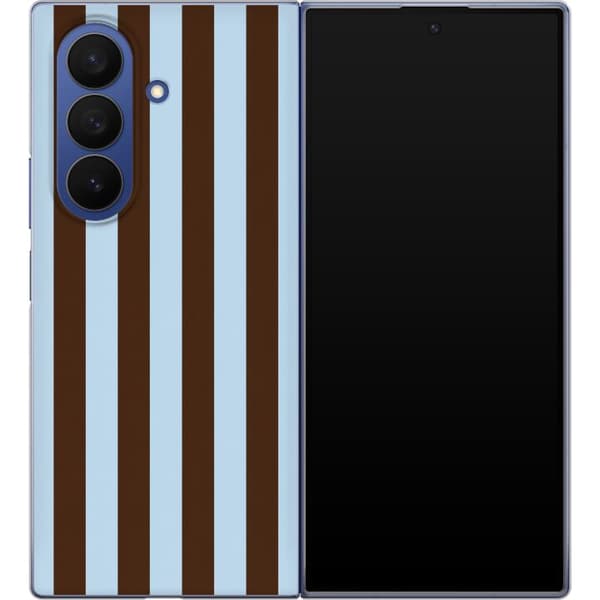 Kompatibelt Mobilskal till Samsung Galaxy Z Fold7 Blåbruna ränder brun